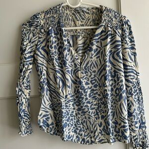 Rails off white and light blue print blouse